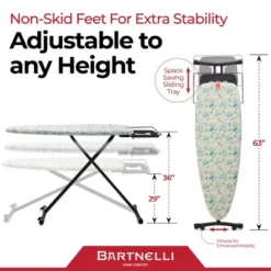 Bartnelli Pro Luxury Ironing Board, Mad In Europe For A Premium, Luxurious Ironing Experience 49x16" -Baxton Studio Shop GUEST 286e28a1 c6de 43aa 8db6 14f3916085ae