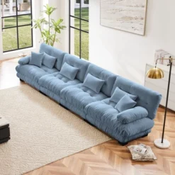 4 Seater Modular Deep Seat Chenille Sofa Couch Comfy Upholstered Sofa For Living Room Chenille Light Coffee -Baxton Studio Shop GUEST 28bc680f 9e16 40da 98a2 43d4ad1d56c6