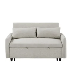 Pull-out Sleeper Sofa Bed, Convertible Loveseat Sofa Couch With Adjsutable Backrest, Two Throw Pillows And USB Ports -ModernLuxe -Baxton Studio Shop GUEST 28bcdd59 4515 402f afa7 8632bf784a09