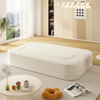 Dolonm 78.7" Corduroy Foldable Sofa: Compressed Boneless Sleeper W/ Functional Blanket, No Assembly,for Living Room, Bedroom 2 Dolonm 78.7" Corduroy Foldable Sofa: Compressed Boneless Sleeper W/ Functional Blanket, No Assembly,for Living Room, Bedroom - Image 2