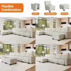 140"Sectional Couch For Living Room, Oversized Modular Sectional Sofa, U Shaped Modular Couch With Storage 14 140"Sectional Couch For Living Room, Oversized Modular Sectional Sofa, U Shaped Modular Couch With Storage -Baxton Studio Shop GUEST 28e6039f 44c4 445b 847a cb8f0db0edbe