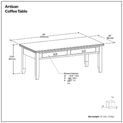 46" Stratford Coffee Table Russet Brown - WyndenHall: Modern Style, 2 Drawers, Pine Material -Baxton Studio Shop GUEST 28f78747 824d 43df ac45 40335ac5f98d