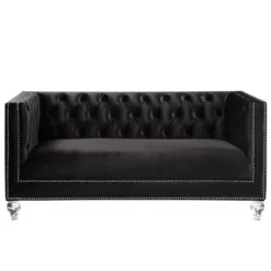 67" Heibero Sofa Black Velvet - Acme Furniture 13 67" Heibero Sofa Black Velvet - Acme Furniture -Baxton Studio Shop GUEST 295282fc 7a5f 4fe1 b2a0 5c1209efd895