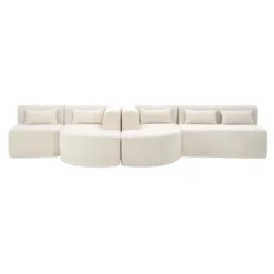 144"W Modular Sectional Sofa, Oversized Upholstered Cloud Couch With 2 Chaise Lounge & 5 Pillows - ModernLuxe 24 144"W Modular Sectional Sofa, Oversized Upholstered Cloud Couch With 2 Chaise Lounge & 5 Pillows - ModernLuxe -Baxton Studio Shop GUEST 296bff2d 86a0 4b06 bed8 38ac459297c5