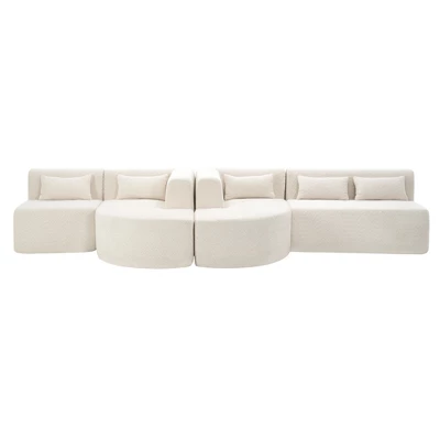 144"W Modular Sectional Sofa, Oversized Upholstered Cloud Couch With 2 Chaise Lounge & 5 Pillows - ModernLuxe 11 144"W Modular Sectional Sofa, Oversized Upholstered Cloud Couch With 2 Chaise Lounge & 5 Pillows - ModernLuxe - Image 11