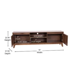 Flash Furniture Hatfield Mid-Century Modern TV Stand For Up To 64 Inch TV's - 60 Inch Media Center With Adjustable Center Shelf And Dual Soft Close Doors -Baxton Studio Shop GUEST 29712e59 dbf2 4fb3 8245 4d1976c45b7b