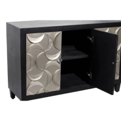 Modern Wood Rectangle Cabinet Black - Olivia & May