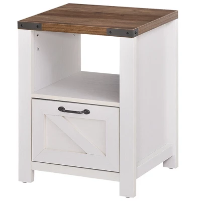 HOMCOM Industrial Side Table With 1 Drawer 1 Open Shelf And Big Tabletop 7 HOMCOM Industrial Side Table With 1 Drawer 1 Open Shelf And Big Tabletop - Image 7