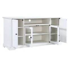 TV Stand For TV Up To 65in With 2 Tempered Glass Doors, Adjustable Panels Open Style Cabinet, Sideboard-ModernLuxe -Baxton Studio Shop GUEST 2a352bbb 3828 42db a40d f40dda45da33