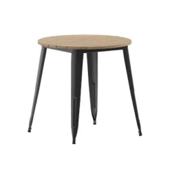 Emma And Oliver Indoor/Outdoor Dining Table, 30" Round All Weather Poly Resin Top With Steel Base -Baxton Studio Shop GUEST 2a5734f6 8096 47ef b319 0f973fe0f353