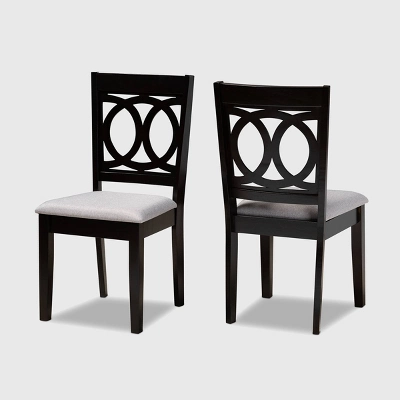 2pc Lenoir Upholstered Wood Dining Chair Set - Baxton Studio 6 2pc Lenoir Upholstered Wood Dining Chair Set - Baxton Studio - Image 6