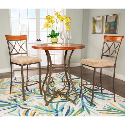 3pc Carter Pub Dining Set Metal/Tan/Cherry - Powell Company 9 3pc Carter Pub Dining Set Metal/Tan/Cherry - Powell Company - Image 9