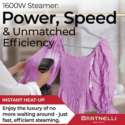 Bartnelli Pro Luxury Handheld Garment Steamer, 30s Heat-Up, Large Detachable Water Tank, 8ft Cord 4 Bartnelli Pro Luxury Handheld Garment Steamer, 30s Heat-Up, Large Detachable Water Tank, 8ft Cord - Image 4