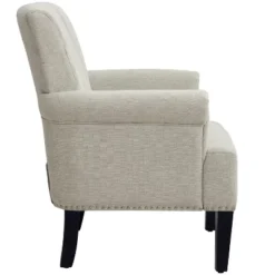 Accent Rivet Tufted Polyester Armchair-ModernLuxe 11 Accent Rivet Tufted Polyester Armchair-ModernLuxe -Baxton Studio Shop GUEST 2adb9960 f84c 4dbf 8513 8621352f1d90