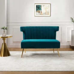 Cadmus 46" Modern Velvet Armless Loveseat With Channel-tufted Wingback For Living Room And Drawing Room| KARAT HOME 28 Cadmus 46" Modern Velvet Armless Loveseat With Channel-tufted Wingback For Living Room And Drawing Room| KARAT HOME -Baxton Studio Shop GUEST 2b2e8f7e c635 46fd a17e 65c3e6ee636f