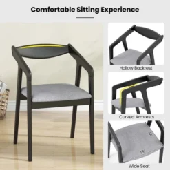 Costway Wooden Dining Chair Set Of 2 With Rubber Wood Frame Armrests Padded Cushion 14 Costway Wooden Dining Chair Set Of 2 With Rubber Wood Frame Armrests Padded Cushion -Baxton Studio Shop GUEST 2b8d0117 d48a 4fa1 a33a 530f163a7f68