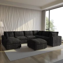 Modular Sectional Sofa With Ottoman,134inch U Shaped Convertible Cloud Couch,8 Seater Convertible V Shaped Living Room Sets 27 Modular Sectional Sofa With Ottoman,134inch U Shaped Convertible Cloud Couch,8 Seater Convertible V Shaped Living Room Sets -Baxton Studio Shop GUEST 2bbd1c95 2e5d 4b88 8c83 c25db913bc6c