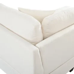 128" Upholstered Modular Sectional Sofa With Removable Storage Ottoman, 2 Hidden Cup Holders-ModernLuxe -Baxton Studio Shop GUEST 2bc27f27 08f6 4ba0 bca4 79833323e8ba