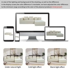 110"W Modern Large Modular Sofa, 3-Piece Set With Free Combination, Includes 4 Pillows, Ideal For Living Room, Bedroom, Apartment-ModernLuxe -Baxton Studio Shop GUEST 2bdc056c 3b9d 45c7 93bb de3272833bec