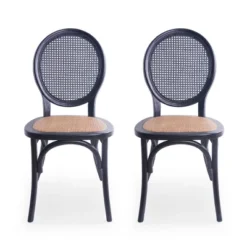 Set Of 2 Dining Chair With Elm Wood Frame, High Back Dining Chairs With Caned Seat And Rounded Backrest-Maison Boucle 10 Set Of 2 Dining Chair With Elm Wood Frame, High Back Dining Chairs With Caned Seat And Rounded Backrest-Maison Boucle -Baxton Studio Shop GUEST 2c250ca6 fb06 478e 8125 80ca0de9c31b