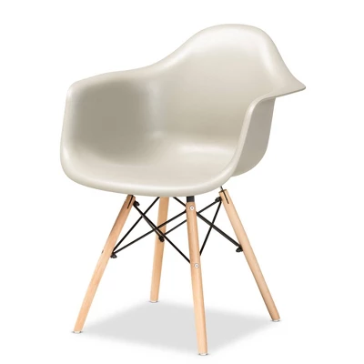 4pc Galen Plastic And Wood Dining Chair Set - Baxton Studio 1 4pc Galen Plastic And Wood Dining Chair Set - Baxton Studio