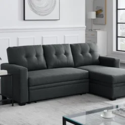 TIRAMISUBEST Linen Upholstered Sectional Sofa With Storage Chaise – Modern Gray Tufted Design For Compact To Medium Spaces-6 Color -Baxton Studio Shop GUEST 2ce3d630 1815 435b b770 aa62a03a3bdc