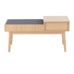 40" Telephone Polyester Wood Contemporary Bench - LumiSource -Baxton Studio Shop GUEST 2cf4211b 2064 4fa9 8e11 4d33acb8bc3b
