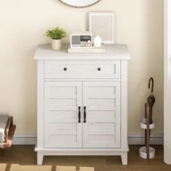 Farmhouse Storage Cabinet Adjustable With 7-Tier Shelves Style 31.5", Rustic Kitchen & Dining Room Organizer, Multi-Functional Entryway Cabinet -Baxton Studio Shop GUEST 2cfb024d 5744 4b5c 9b5e b6059a72e5c9