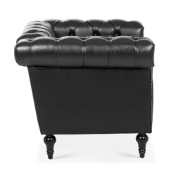 Upholstered 3 Seat/1 Seat Sofa Couches With Nailhead Accents, Scrolled Armrests, And Turned Legs-ModernLuxe -Baxton Studio Shop GUEST 2cfb194d 245d 4538 a4a1 7aa9c3922f97