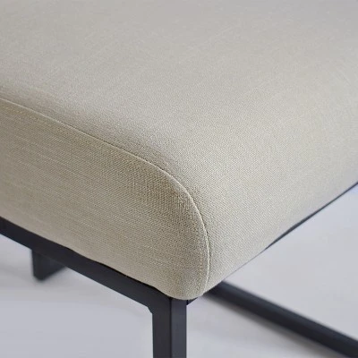 Modern Dining Chairs Set Of 2, Dining Room Chair With Black Metal Sled Base Upholstered Fabric Kitchen Chair-Maison Boucle 5 Modern Dining Chairs Set Of 2, Dining Room Chair With Black Metal Sled Base Upholstered Fabric Kitchen Chair-Maison Boucle - Image 5