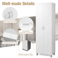 Costway 73.5''Double Door Tall Pantry Cabinet Freestanding Versatile Storage Organizer -Baxton Studio Shop GUEST 2d4e61d8 01c1 4ec7 8dd6 c3a7a95ec6de