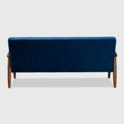 Sorrento Velvet Upholstered Wooden 3 Seater Sofa Navy Blue/Brown - Baxton Studio 10 Sorrento Velvet Upholstered Wooden 3 Seater Sofa Navy Blue/Brown - Baxton Studio -Baxton Studio Shop GUEST 2d58ab20 d8a2 4a0d 84d5 081406871841