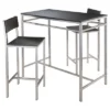 3pc Hanley Counter Height Dining Set With 2 Stools Metal/Black/Slate Gray - Winsome