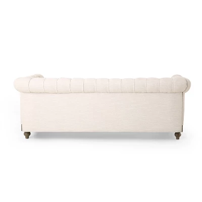 79"W 3-Seat Sofa Couch, Retro Wooden Upholstered Tufted Sofa -Christopher Knight Home 7 79"W 3-Seat Sofa Couch, Retro Wooden Upholstered Tufted Sofa -Christopher Knight Home - Image 7