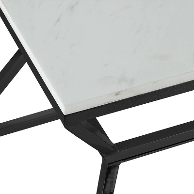 17" Audrey Marble Side Table High Black - Adore Decor 2 17" Audrey Marble Side Table High Black - Adore Decor - Image 2