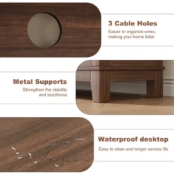 Modern TV Stand For 65 Inch, TV Semi-Open Double Door Cabinet With Shelves – Entertainment Center With 8 Storage For Living Room -Baxton Studio Shop GUEST 2db582fa 8298 44c1 a113 5a66f4cb91a3