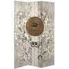 6" Double Sided Asian Lock Canvas Room Divider White - Oriental Furniture