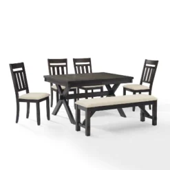 Hayden 6pc Extendable Dining Set With Bench And 4 Slat Back Chairs Slate - Crosley 25 Hayden 6pc Extendable Dining Set With Bench And 4 Slat Back Chairs Slate - Crosley -Baxton Studio Shop GUEST 2dbbbcd6 7da3 41c6 b058 076618786516