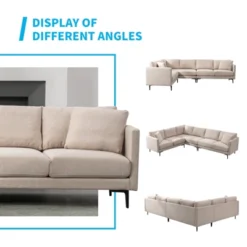 Mjkone Luxury 107"W*81.5''D Linen L-shaped Couch,6-Seat Oversized Sectional Sofa Couch With Corner Sofa 10 Mjkone Luxury 107"W*81.5''D Linen L-shaped Couch,6-Seat Oversized Sectional Sofa Couch With Corner Sofa -Baxton Studio Shop GUEST 2dd412f2 d1be 44c3 88ab 92aeb38f543b