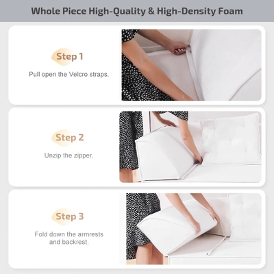 MYINDA 3-in-1 Convertible Sofa Bed, Deep Seat Couch - 3-Seater Sofa, Sparkling Chenille Chaise Lounge For Living Room, Studio,Office 6 MYINDA 3-in-1 Convertible Sofa Bed, Deep Seat Couch - 3-Seater Sofa, Sparkling Chenille Chaise Lounge For Living Room, Studio,Office - Image 6