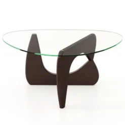 Tangkula Triangle Coffee Table W/ Tempered Glass Top & Adjustable Rubber Wood Base 21 Tangkula Triangle Coffee Table W/ Tempered Glass Top & Adjustable Rubber Wood Base -Baxton Studio Shop GUEST 2e8503fe 0e52 4861 a78d b4d9e04eb190