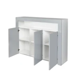 Modern Wooden Sideboard With LED Lights And 3 Doors For Living Room, Kitchen Or Hallway - ModernLuxe -Baxton Studio Shop GUEST 2eae4213 68c7 4473 8969 a06712807e1d