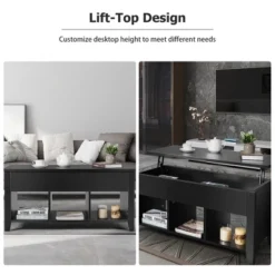 Costway Lift Top Coffee Table W/ Storage Compartment Shelf Living Room Furniture Black 15 Costway Lift Top Coffee Table W/ Storage Compartment Shelf Living Room Furniture Black -Baxton Studio Shop GUEST 2ef52394 6fd0 460b adcd 094c7ba251de