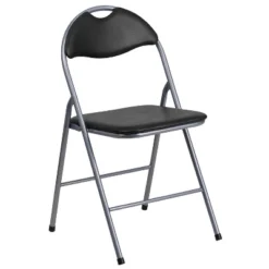 Flash Furniture 2 Pack HERCULES Series Black Vinyl Metal Folding Chair With Carrying Handle -Baxton Studio Shop GUEST 2f127483 950d 4b64 8437 62ac8194041c