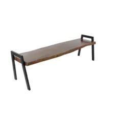 Natural Wooden Bench Brown - Olivia & May