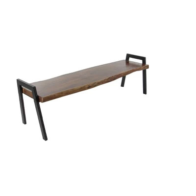 Natural Wooden Bench Brown - Olivia & May 1 Natural Wooden Bench Brown - Olivia & May