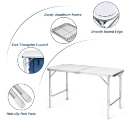 Costway Adjustable Camping Table Aluminum W/ Storage Organizer Grey/Dark Blue 16 Costway Adjustable Camping Table Aluminum W/ Storage Organizer Grey/Dark Blue -Baxton Studio Shop GUEST 2f27fe78 268e 4f4d a77c 9f83833ebd20