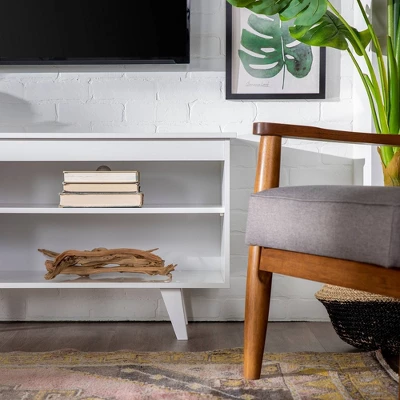 Modern Contemporary Simple Wood Storage Console TV Stand For TVs Up To 65" - Saracina Home 7 Modern Contemporary Simple Wood Storage Console TV Stand For TVs Up To 65" - Saracina Home - Image 7