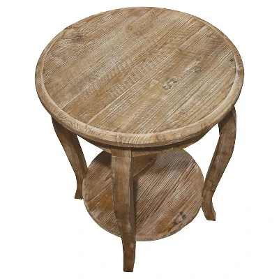 Round End Table Driftwood Brown - Alaterre Furniture 1 Round End Table Driftwood Brown - Alaterre Furniture