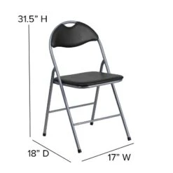 Flash Furniture 2 Pack HERCULES Series Black Vinyl Metal Folding Chair With Carrying Handle -Baxton Studio Shop GUEST 2f7aa7af 1d01 4a57 91c8 7bc83fdddbb4